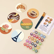 Cargar imagen en el visor de la galería, Pintar por números Posavasos 10cm (6 piezas) - Café de París