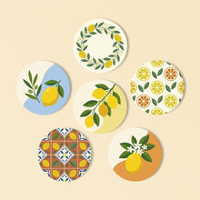 Cargar imagen en el visor de la galería, Pintar por números Posavasos 10cm (6 piezas) - Jardín de Limones Figured'Art