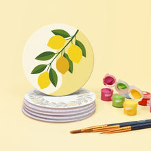Cargar imagen en el visor de la galería, Pintar por números Posavasos 10cm (6 piezas) - Jardín de Limones