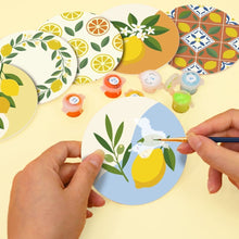 Cargar imagen en el visor de la galería, Pintar por números Posavasos 10cm (6 piezas) - Jardín de Limones
