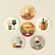 Cargar imagen en el visor de la galería, Pintar por números Posavasos 10cm (6 piezas) - Cata de Vinos Figured'Art