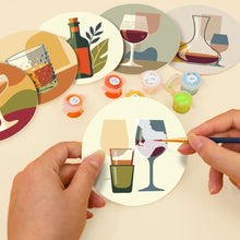 Cargar imagen en el visor de la galería, Pintar por números Posavasos 10cm (6 piezas) - Cata de Vinos
