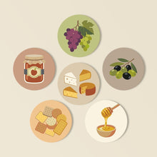 Cargar imagen en el visor de la galería, Pintar por números Posavasos 10cm (6 piezas) - Aperitivo Mediterráneo Figured'Art