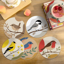 Cargar imagen en el visor de la galería, Pintar por números Posavasos 10cm (6 piezas) - Pequeños Pájaros Cantores