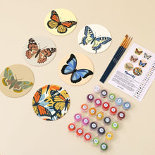 Cargar imagen en el visor de la galería, Pintar por números Posavasos 10cm (6 piezas) - Alas de Primavera