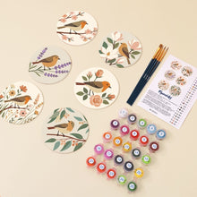 Cargar imagen en el visor de la galería, Pintar por números Posavasos 10cm (6 piezas) - Primavera Suave