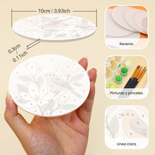 Cargar imagen en el visor de la galería, Pintar por números Posavasos 10cm (6 piezas) - Primavera Suave
