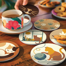 Cargar imagen en el visor de la galería, Pintar por números Posavasos 10cm (6 piezas) - Vida de Gato