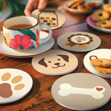 Cargar imagen en el visor de la galería, Pintar por números Posavasos 10cm (6 piezas) - Mundo de Cachorros
