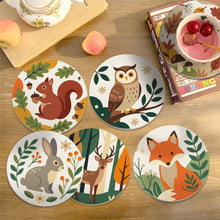 Cargar imagen en el visor de la galería, Pintar por números Posavasos 10cm (6 piezas) - Amigos del Bosque