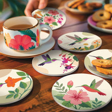 Cargar imagen en el visor de la galería, Pintar por números Posavasos 10cm (6 piezas) - Danza de Colibríes