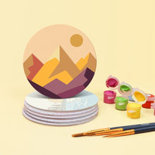 Cargar imagen en el visor de la galería, Pintar por números Posavasos 10cm (6 piezas) - Horizontes Naturales