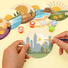 Cargar imagen en el visor de la galería, Pintar por números Posavasos 10cm (6 piezas) - Horizontes Naturales