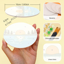 Cargar imagen en el visor de la galería, Pintar por números Posavasos 10cm (6 piezas) - Horizontes Naturales