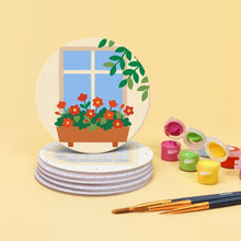 Cargar imagen en el visor de la galería, Pintar por números Posavasos 10cm (6 piezas) - Ventanas Encantadas