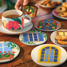 Cargar imagen en el visor de la galería, Pintar por números Posavasos 10cm (6 piezas) - Ventanas Encantadas