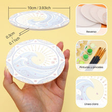 Cargar imagen en el visor de la galería, Pintar por números Posavasos 10cm (6 piezas) - Motivos Mediterráneos