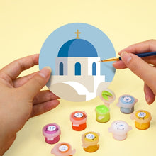 Cargar imagen en el visor de la galería, Pintar por números Posavasos 10cm (6 piezas) - Verano en Grecia
