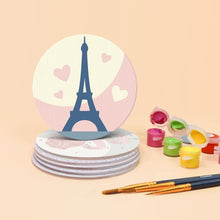 Cargar imagen en el visor de la galería, Pintar por números Posavasos 10cm (6 piezas) - Bonjour París