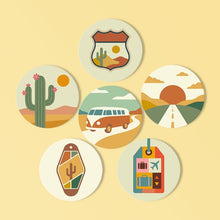 Cargar imagen en el visor de la galería, Pintar por números Posavasos 10cm (6 piezas) - Viaje por el Desierto Figured'Art