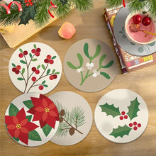 Cargar imagen en el visor de la galería, Pintar por números Posavasos 10cm (6 piezas) - Follaje festivo