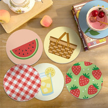 Cargar imagen en el visor de la galería, Pintar por números Posavasos 10cm (6 piezas) - Picnic de verano