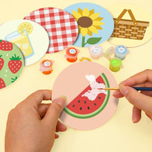 Cargar imagen en el visor de la galería, Pintar por números Posavasos 10cm (6 piezas) - Picnic de verano