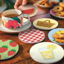 Cargar imagen en el visor de la galería, Pintar por números Posavasos 10cm (6 piezas) - Picnic de verano
