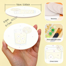 Cargar imagen en el visor de la galería, Pintar por números Posavasos 10cm (6 piezas) - Picnic de verano
