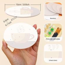 Cargar imagen en el visor de la galería, Pintar por números Posavasos 10cm (6 piezas) - Rituales acogedores