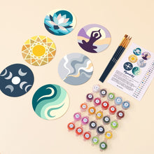 Cargar imagen en el visor de la galería, Pintar por números Posavasos 10cm (6 piezas) - Equilibrio zen