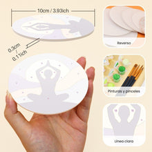 Cargar imagen en el visor de la galería, Pintar por números Posavasos 10cm (6 piezas) - Equilibrio zen