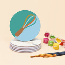 Cargar imagen en el visor de la galería, Pintar por números Posavasos 10cm (6 piezas) - Amantes de los postres
