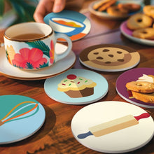 Cargar imagen en el visor de la galería, Pintar por números Posavasos 10cm (6 piezas) - Amantes de los postres
