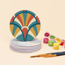 Cargar imagen en el visor de la galería, Pintar por números Posavasos 10cm (6 piezas) - Armonía Art déco