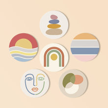 Cargar imagen en el visor de la galería, Pintar por números Posavasos 10cm (6 piezas) - Líneas suaves Figured'Art