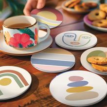 Cargar imagen en el visor de la galería, Pintar por números Posavasos 10cm (6 piezas) - Líneas suaves