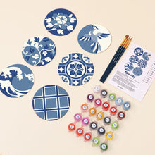 Cargar imagen en el visor de la galería, Pintar por números Posavasos 10cm (6 piezas) - Azul mediterráneo
