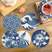 Cargar imagen en el visor de la galería, Pintar por números Posavasos 10cm (6 piezas) - Azul mediterráneo