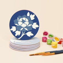 Cargar imagen en el visor de la galería, Pintar por números Posavasos 10cm (6 piezas) - Azul mediterráneo