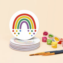 Cargar imagen en el visor de la galería, Pintar por números Posavasos 10cm (6 piezas) - Arcoíris colorido