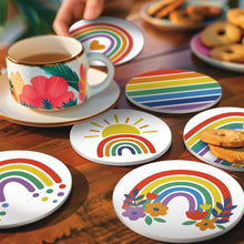Cargar imagen en el visor de la galería, Pintar por números Posavasos 10cm (6 piezas) - Arcoíris colorido