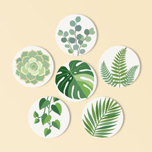 Cargar imagen en el visor de la galería, Pintar por números Posavasos 10cm (6 piezas) - Oasis verde Figured'Art