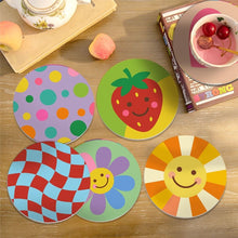 Cargar imagen en el visor de la galería, Pintar por números Posavasos 10cm (6 piezas) - Iconos pop alegres