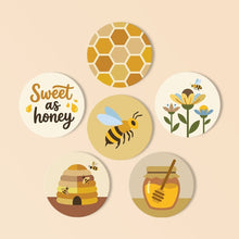 Cargar imagen en el visor de la galería, Pintar por números Posavasos 10cm (6 piezas) - Jardín de abejas Figured'Art
