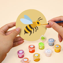 Cargar imagen en el visor de la galería, Pintar por números Posavasos 10cm (6 piezas) - Jardín de abejas