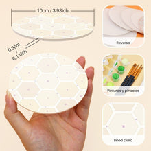 Cargar imagen en el visor de la galería, Pintar por números Posavasos 10cm (6 piezas) - Jardín de abejas