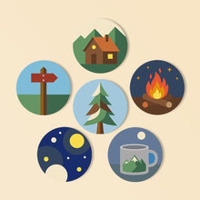 Cargar imagen en el visor de la galería, Pintar por números Posavasos 10cm (6 piezas) - Noches de camping Figured'Art