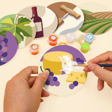Cargar imagen en el visor de la galería, Pintar por números Posavasos 10cm (6 piezas) - Amante del vino