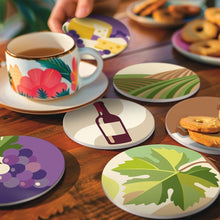 Cargar imagen en el visor de la galería, Pintar por números Posavasos 10cm (6 piezas) - Amante del vino